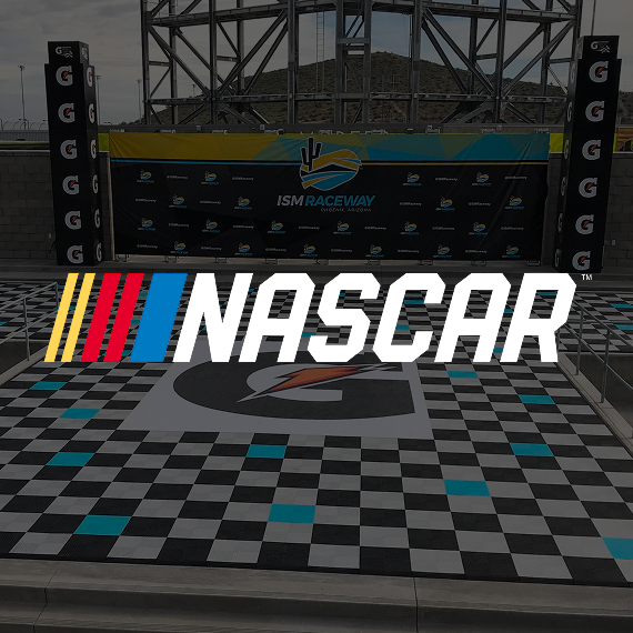 Nascar Logo Overlayed on background image of Nascar show